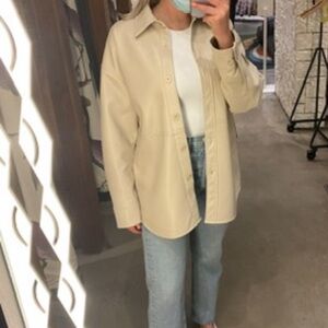 Babaton Tan Leather Jacket
